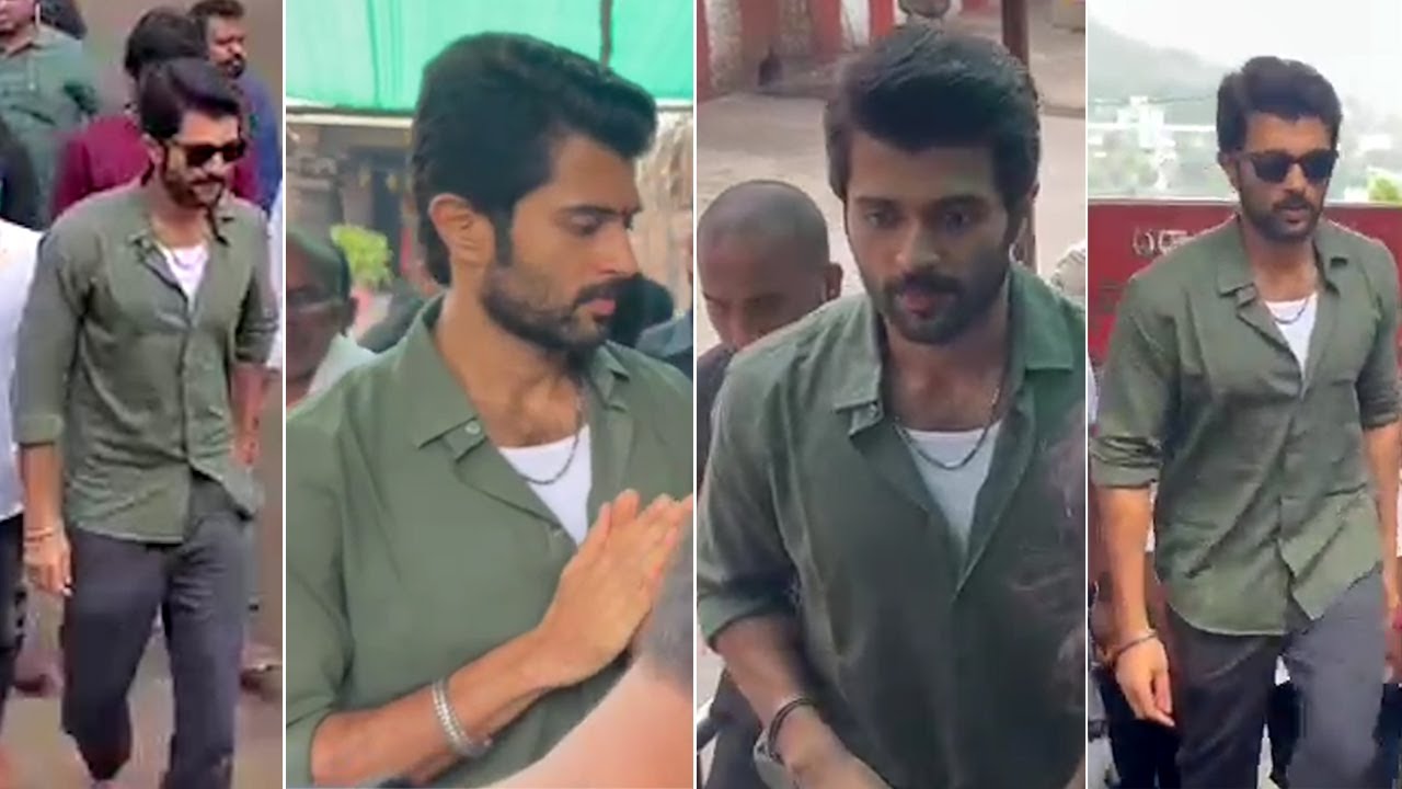 Vijay Devarakonda Visits Simhachalam Temple After Kushi Blockbuster Celebrations | Manastars