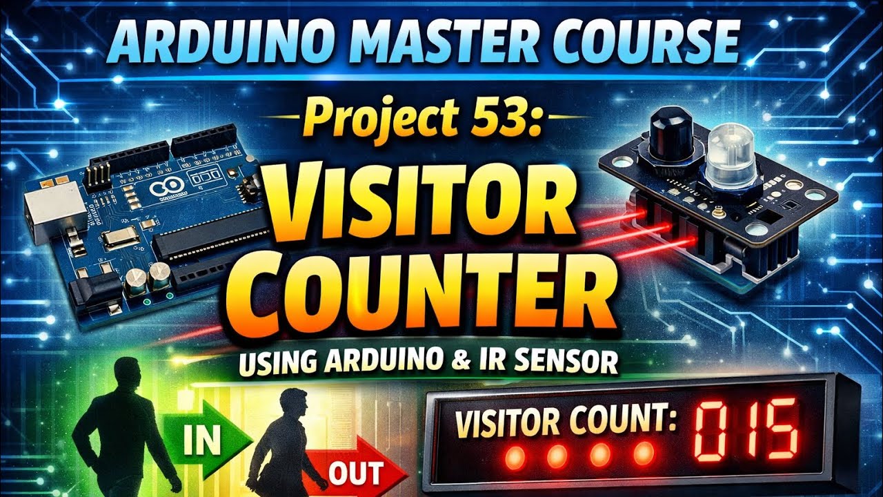 Arduino Master Course Project 53 :  Visitor Counter Using Arduino and IR Sensor