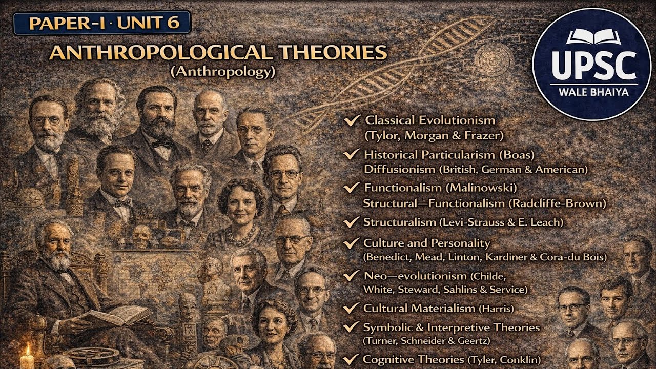 UPSC PAPER-I UNIT 6 PART G || ANTHROPOLOGICAL THEORIES|| HINDI VIDEO