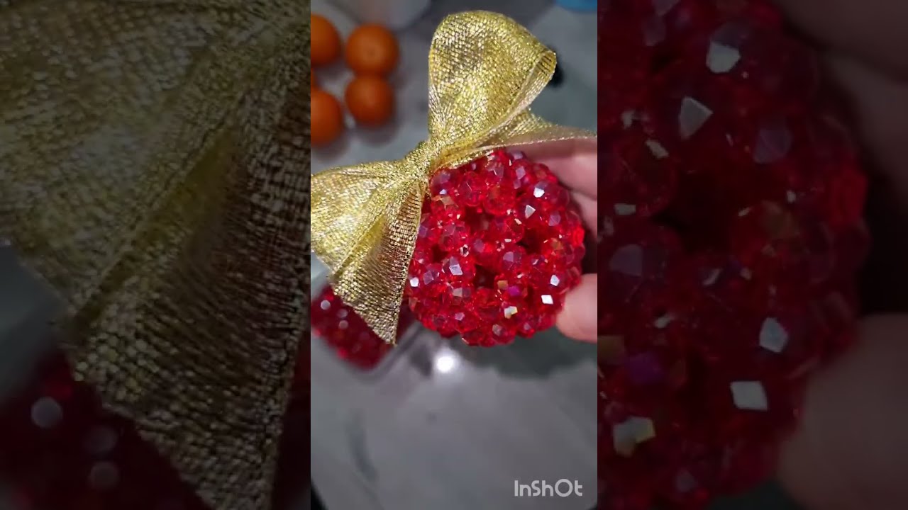 МК Новогодний шар из бусин. Туториал.Подробный мастер класс для начинающих. #новогодняяподелка