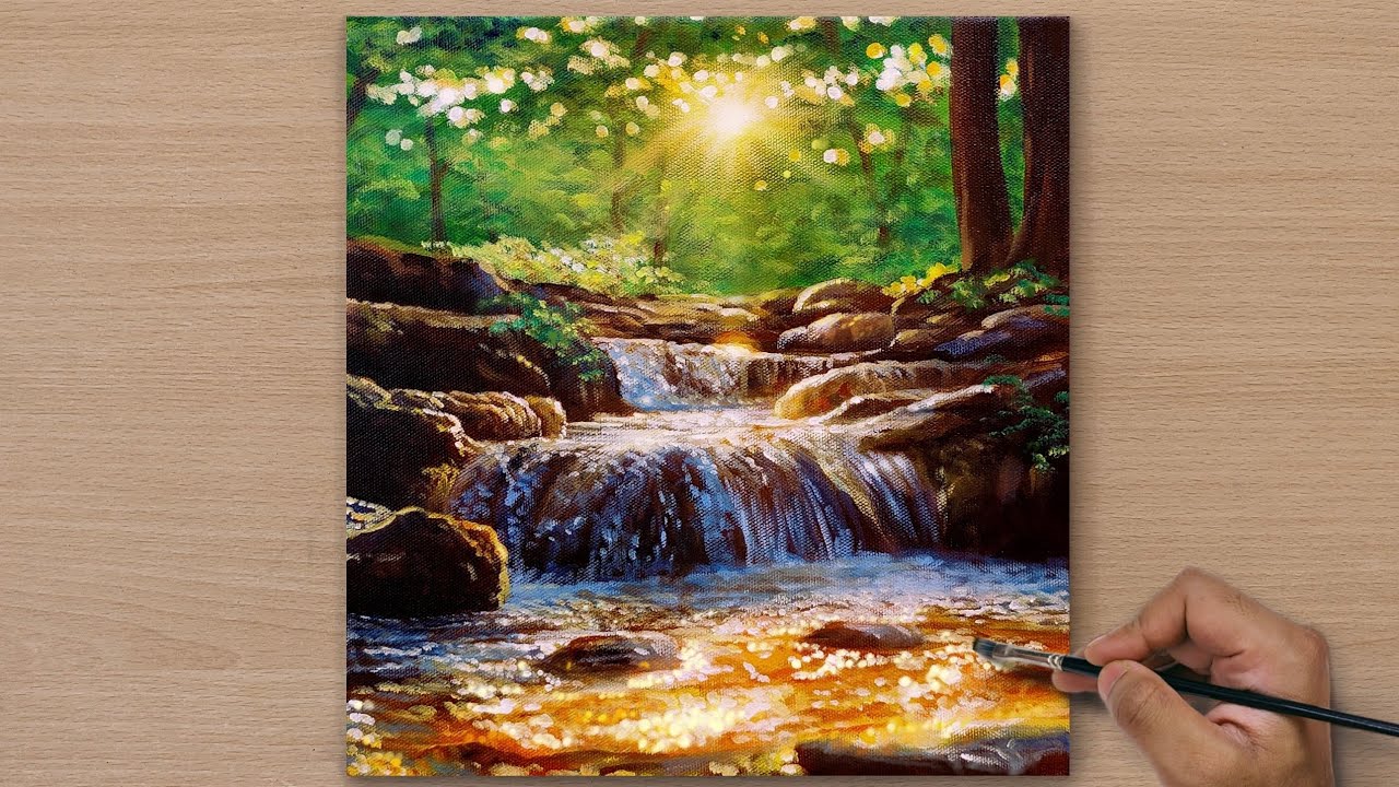 Painting a Beautiful Morning Scenary / Acrylic painting / Art paintings