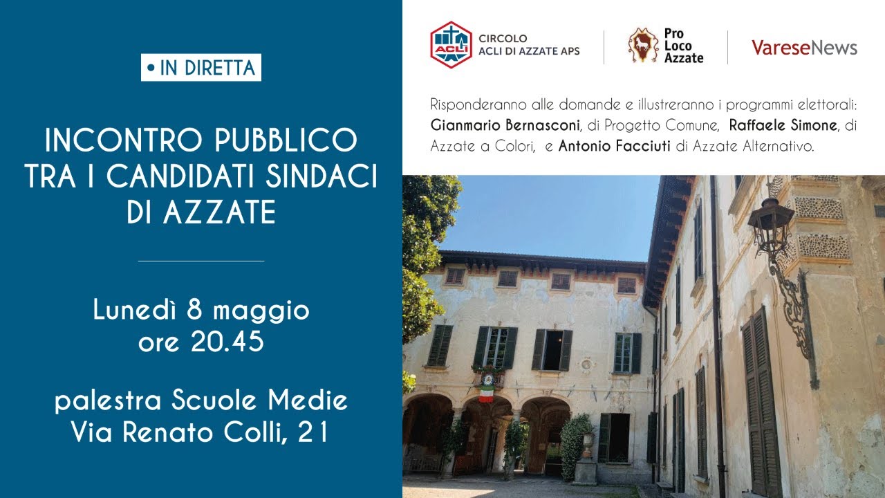 Elezioni ad Azzate, i candidati sindaco a confronto