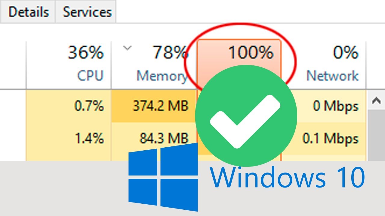 طريقة حل مشكلة 100% Disk Usage في ويندوز 10