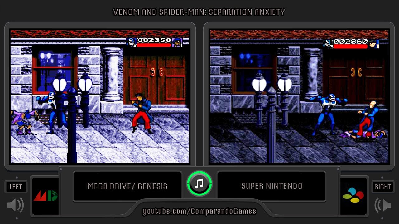 Separation Anxiety (Sega Genesis vs Snes) Side by Side Comparison