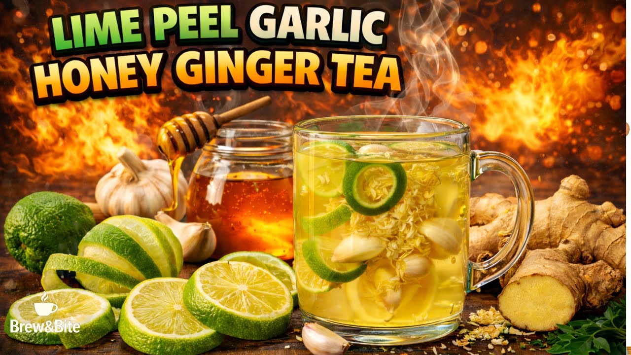 Healing Lime Peel Ginger Garlic Honey Tea | Detox & Anti-Inflammatory Drink