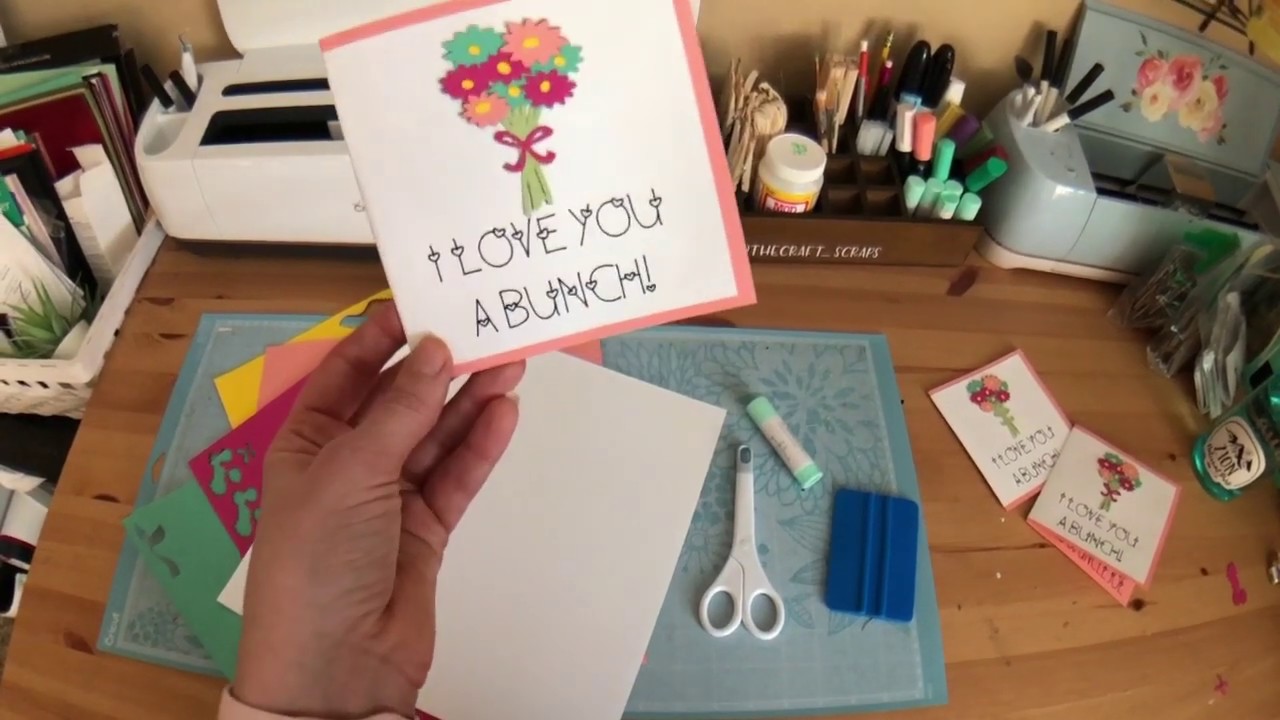 DIY Super Easy Greeting Card with   Your Cricut, Cardstock, & a Gluestick!