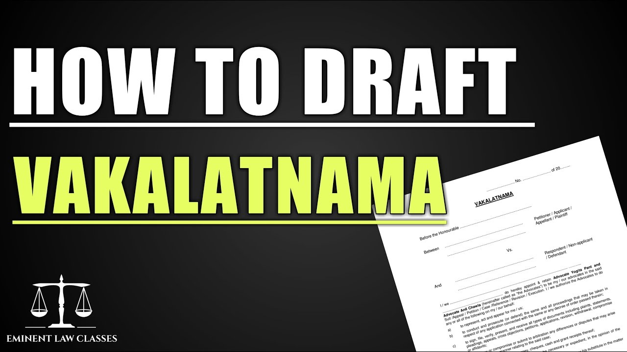 How to draft Vakalatnama | format of Vakalatnama | how to write Vakalatnama