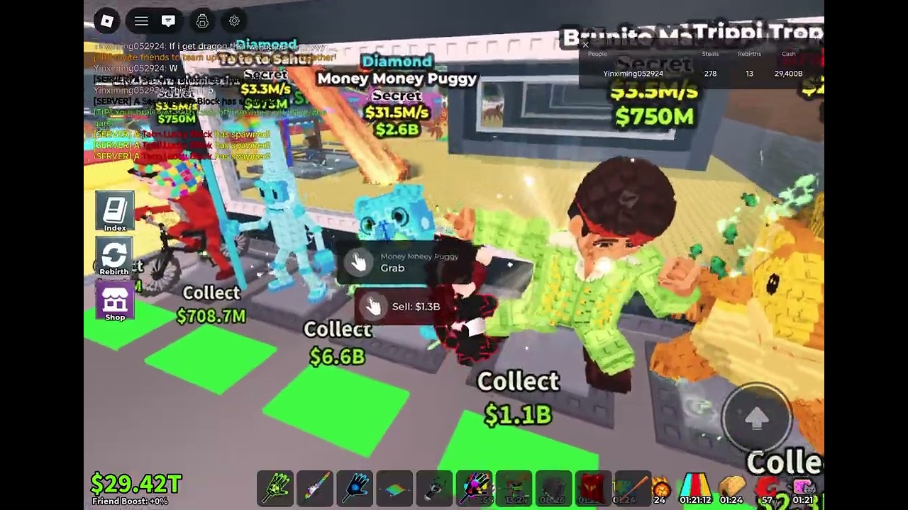 Playing steal a brainrot (SAB) admin abuse