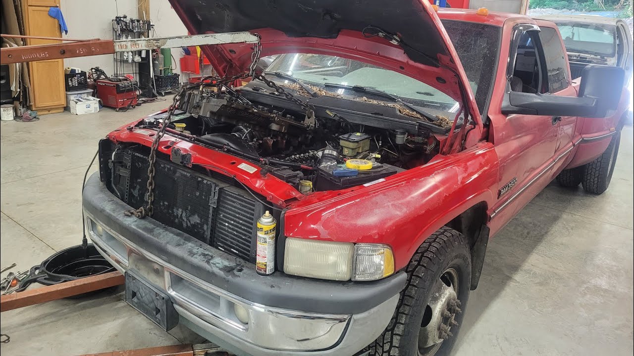 Power Driven Diesel Ported Head Install On A 12 Valve Cummins Dually | Head Stud Exploded