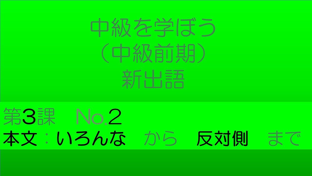 【中級を学ぼう 前期　第3課】語彙No.2｜意味・例文・クイズでしっかり身につく！
