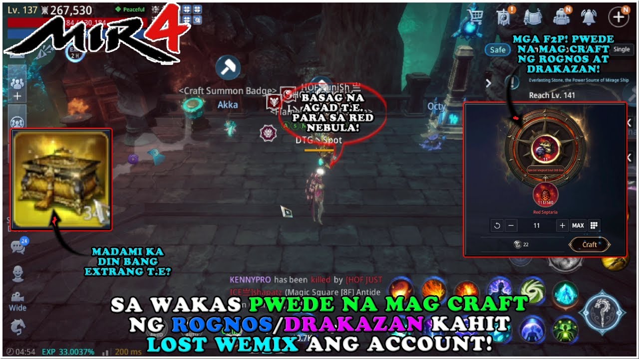 MIR4 - PWEDE NA MAG CRAFT NG DRAKAZAN/ROGNOS KAHIT WEMIX LOST! BASAGAN T.E. NA MGA PIPS! - F2P
