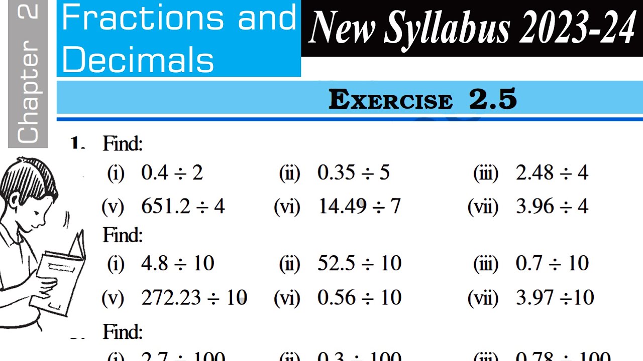 Exercise 2.5 | Chapter 2 Fractions and Decimals Class 7 Maths NCERT New Syllabus 2023-24