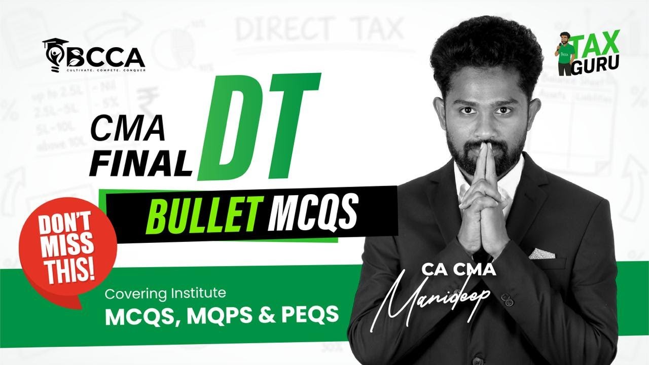 CMA FINAL DT BULLETT MCQS| CA CMA MDK SIR| MCQ MARATHON