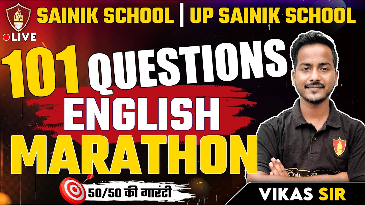 Sainik School English Marathon | UP Sainik School English Question Class 6 | Sainik School Class 9