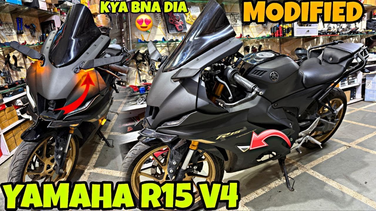 Isse kehte hai YAMAHA R15 V4 Modification 🔥| Full System exhaust Laga Dia | Visor | @rajubhaiskd