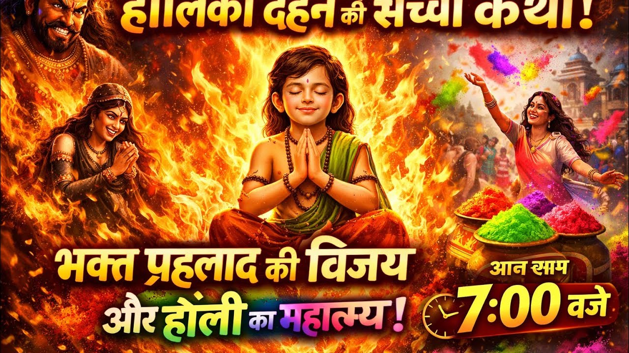 भक्ति की जीतअहंकार का अंत भक्त प्रह्लाद कथा होलिका दहन होली का रहस्य#HoliSpecial #IndianFestivals🔥🙏💐