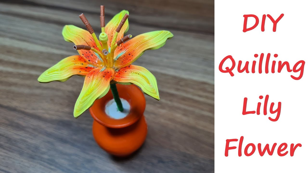 How to make a realistic quilling flower - Cute DIY Quilling Lily