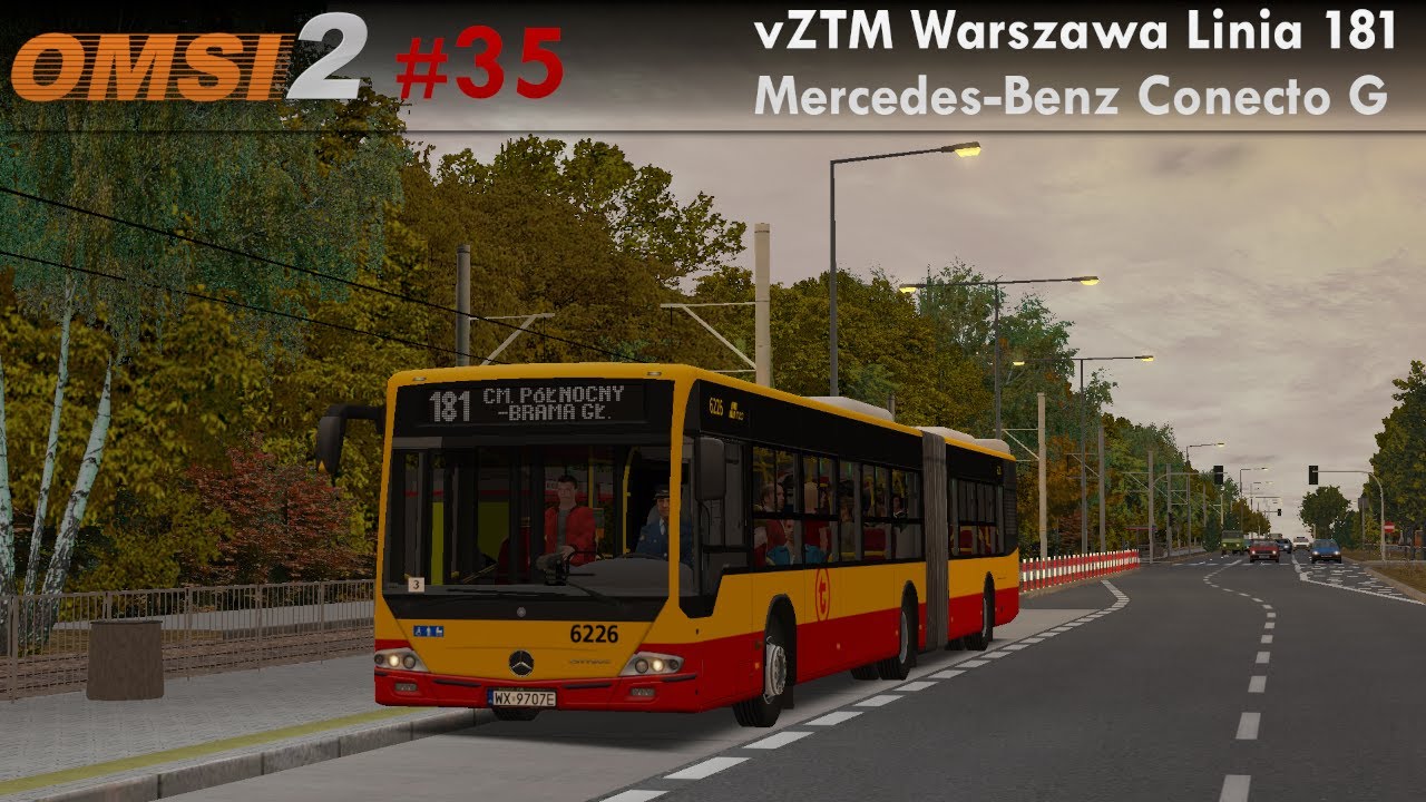 Omsi 2 #35 | vZTM Warszawa Linia 181 | Mercedes-Benz Conecto G #6226