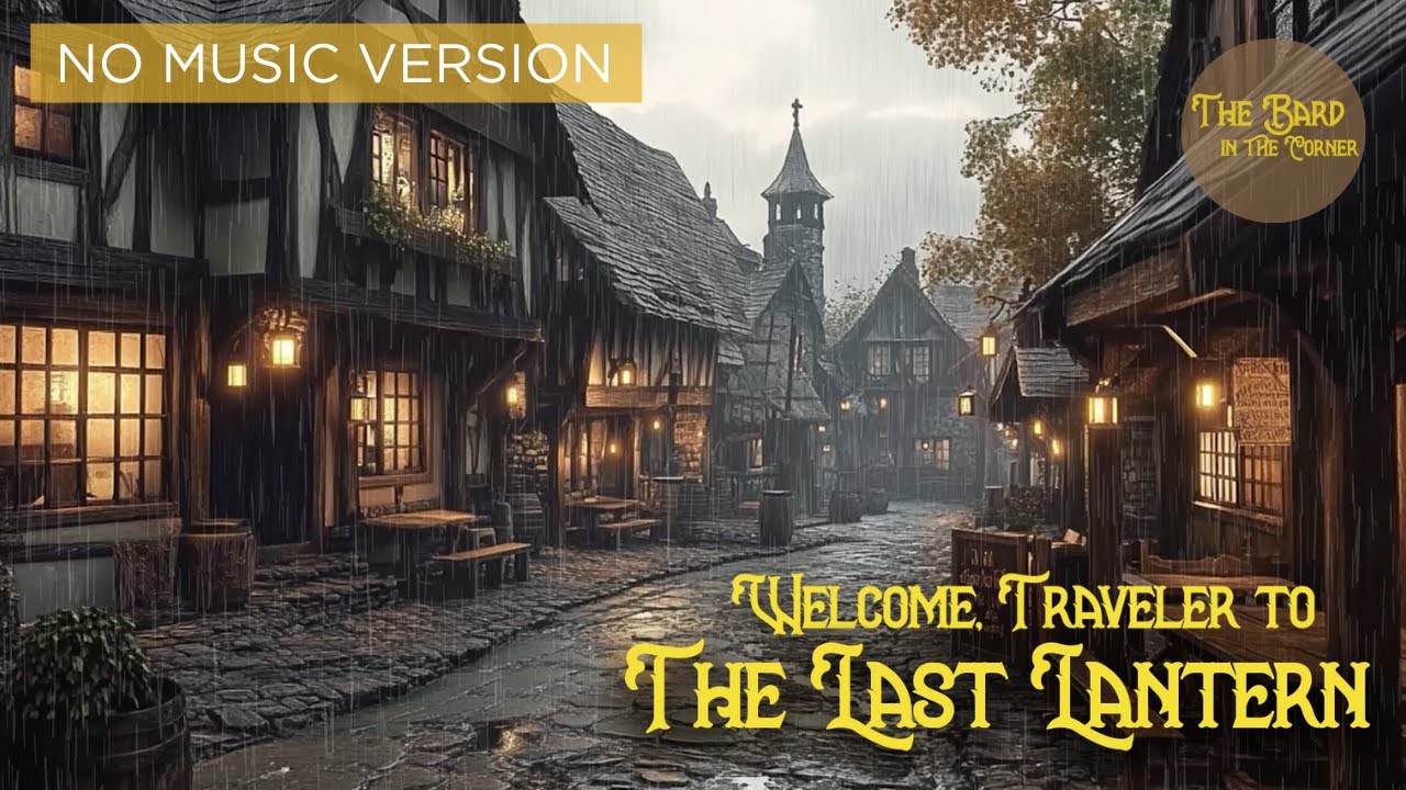 Rainy Tavern Ambience | Muffled Background Chatter | The Last Lantern Pub & Inn | No Music Version