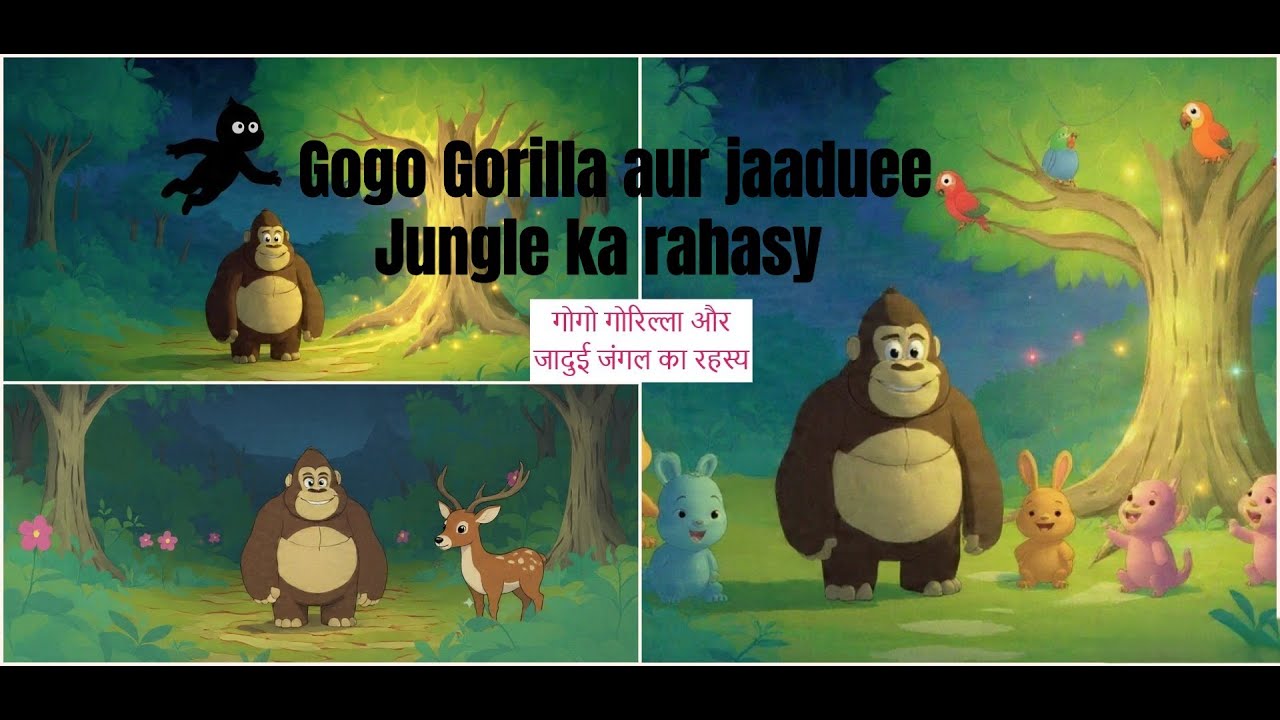 गोगो गोरिल्ला और जादुई जंगल का रहस्य | Magical Jungle Story for Kids | Hindi Animated Story | Hindi 