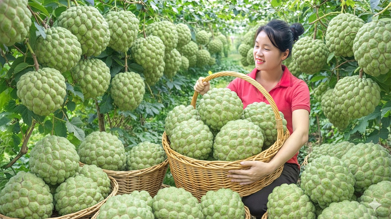 Harvesting 1000+kg Mysterious Custard Apple In The Forest Go To Market Sell | Ella - Free Bushcraft