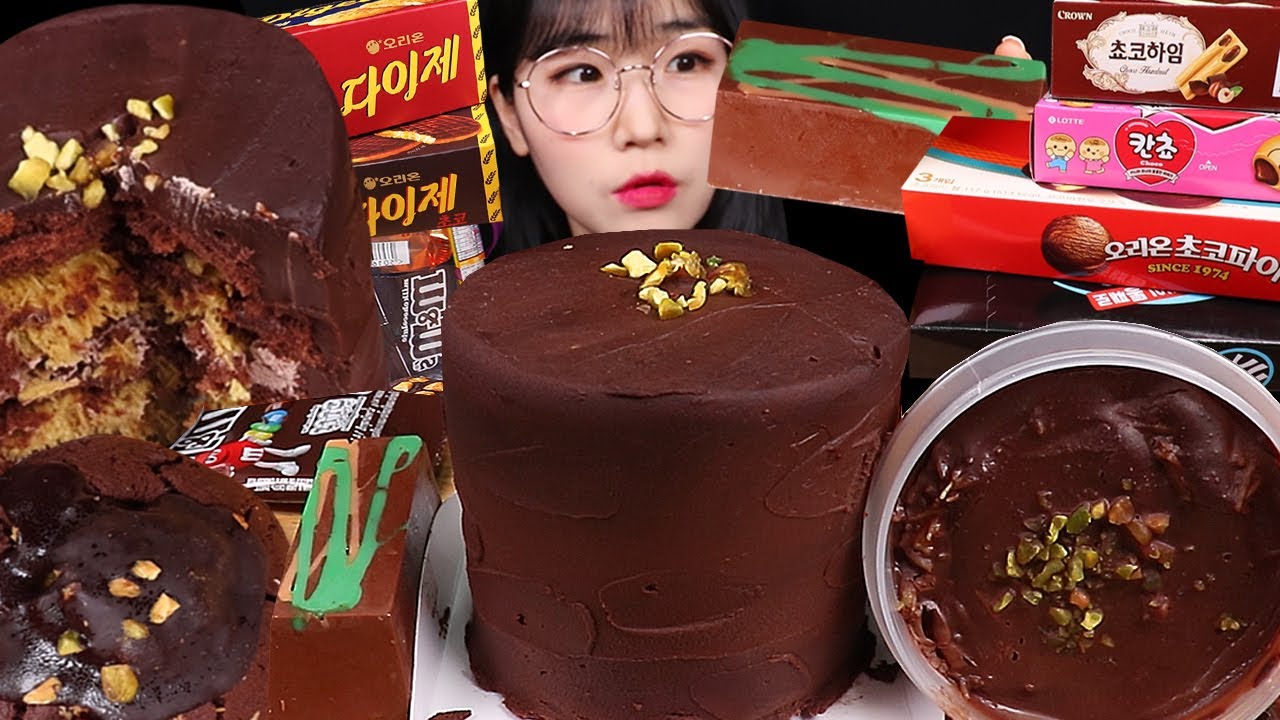 두바이 초콜릿 케이크 먹방! (ft. 과자털이) DUBAI CHOCOLATE CAKE DESSERT MUKBANG
