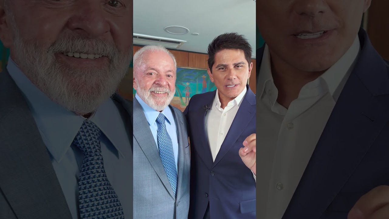 Cesar Filho, apresentador do SBT Brasil, entrevista o presidente da Rep&uacute;blica