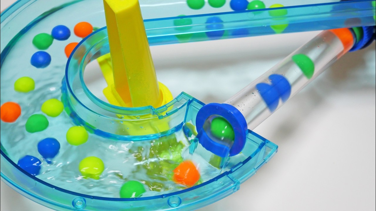 Marble Run Race ASMR☆HABA Slope & Kumi Kumi Slope! Colorful balls that rise and fall