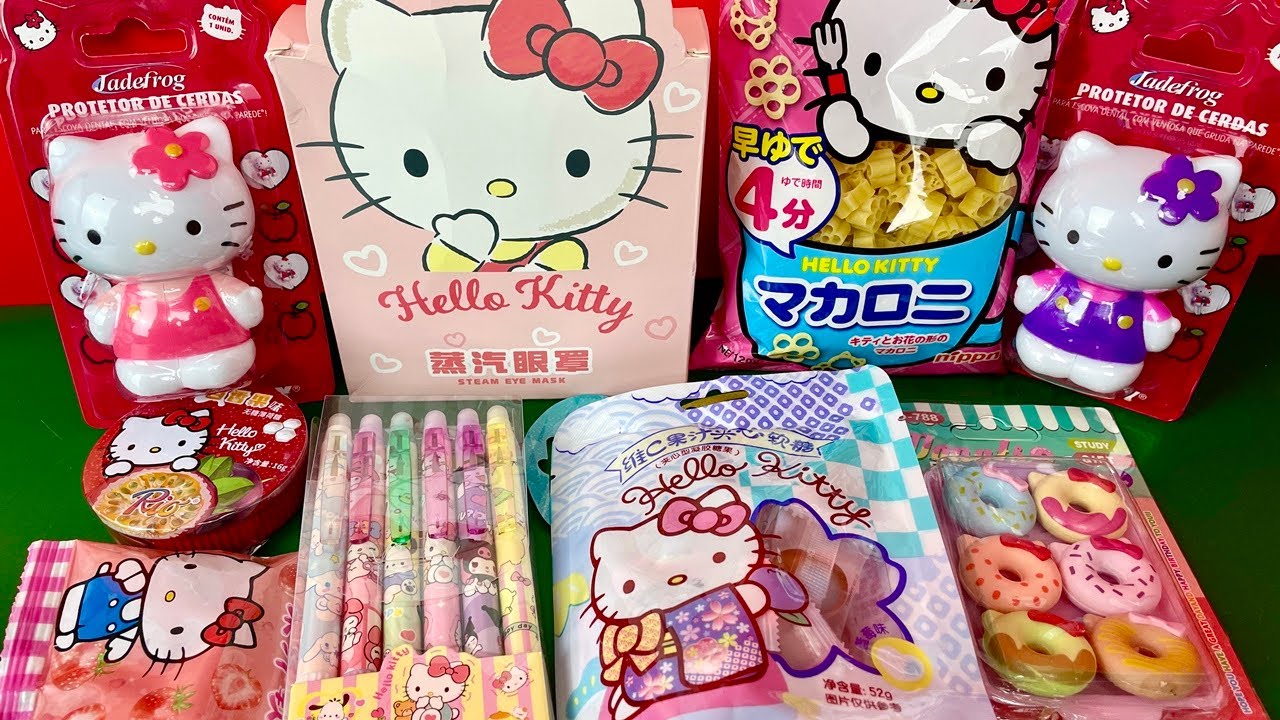 Experimentando Gummies e Abrindo Vários PRESENTES Hello Kitty