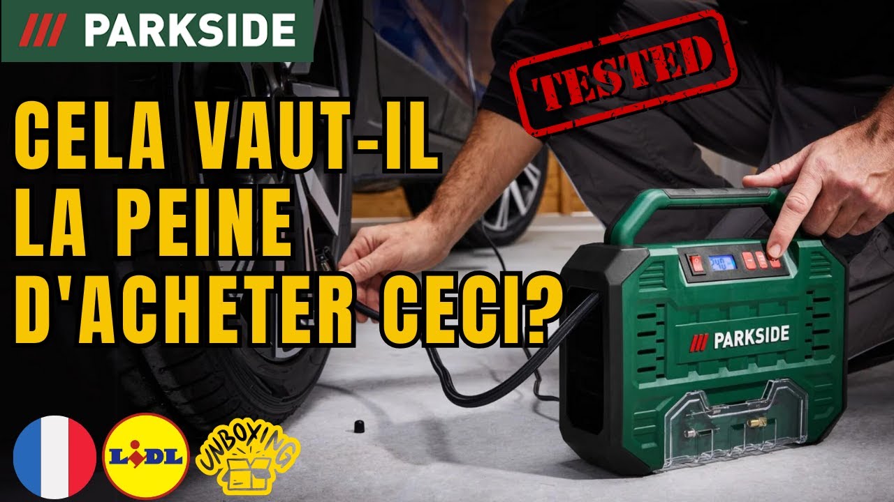 COMPRESSEUR NUM&Eacute;RIQUE PORTATIF 12 V/230 V Parkside PMK 150 A1 FRANCE FRAN&Ccedil;AIS LIDL