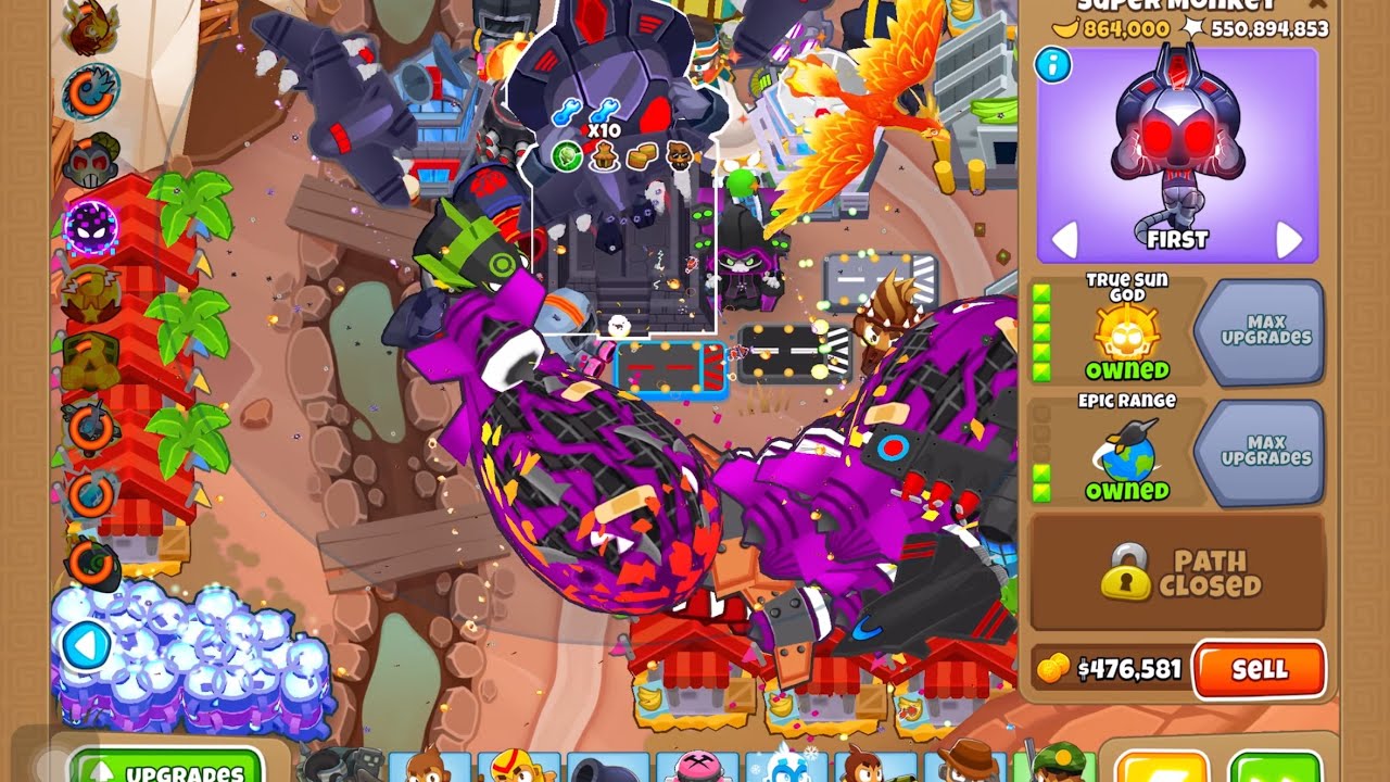 Vengeful True Sun God + Degree 100 Paragon | Hard - Three Mines Round | Bloons TD 6