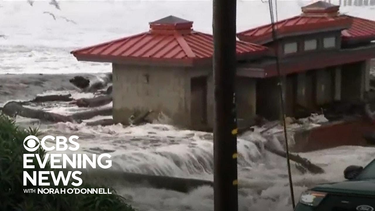 Massive waves, flooding pummel West Coast