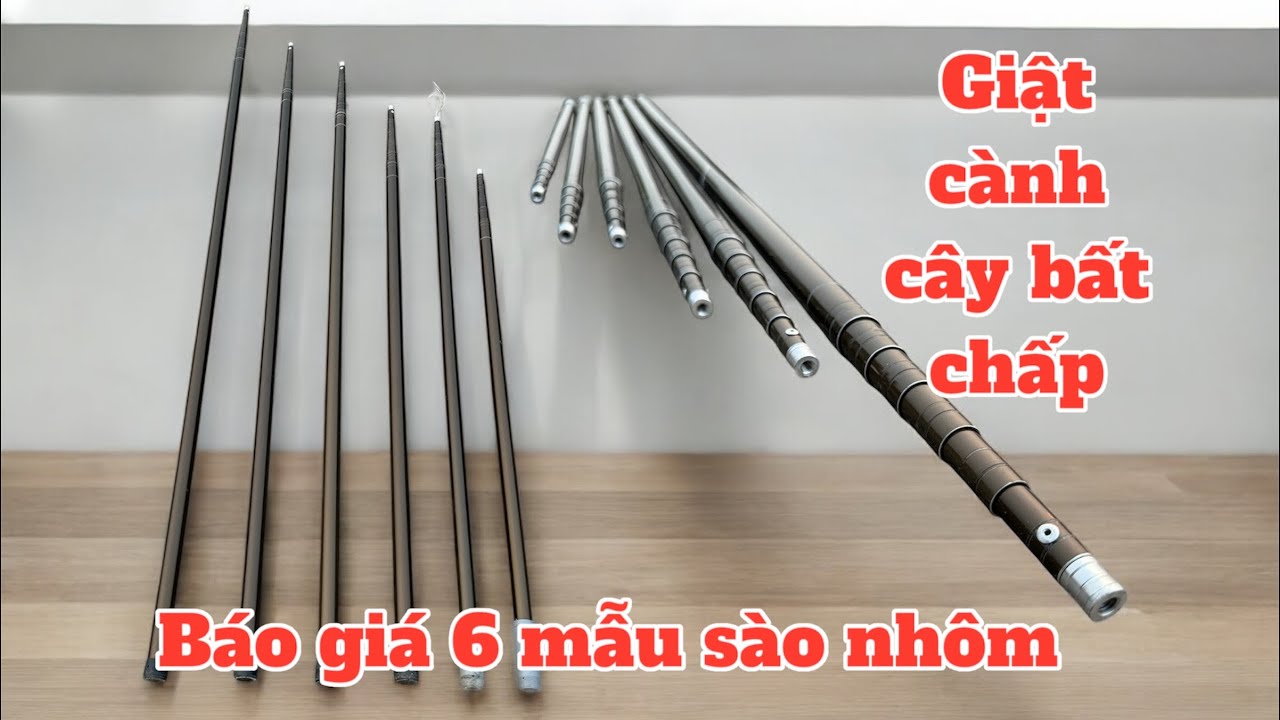 Báo giá 5 cây sào nhôm treo lồng chim - sào nhôm khóa 2 chiều GIẬT CÀNH ,treo lồng thoải mái