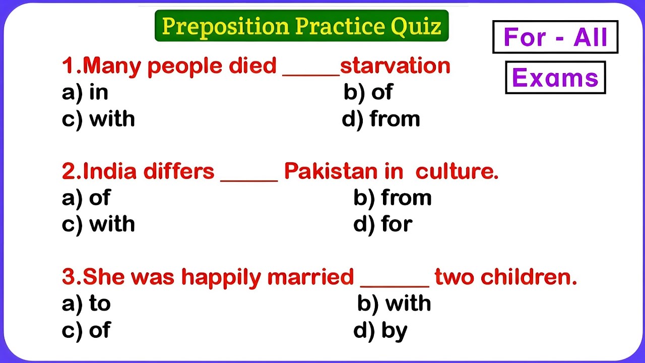 Preposition Exercise | SSC CGL CHSL MTS TGT PGT CTET TET | #EnglishGrammar #Preposition #Class8to12 