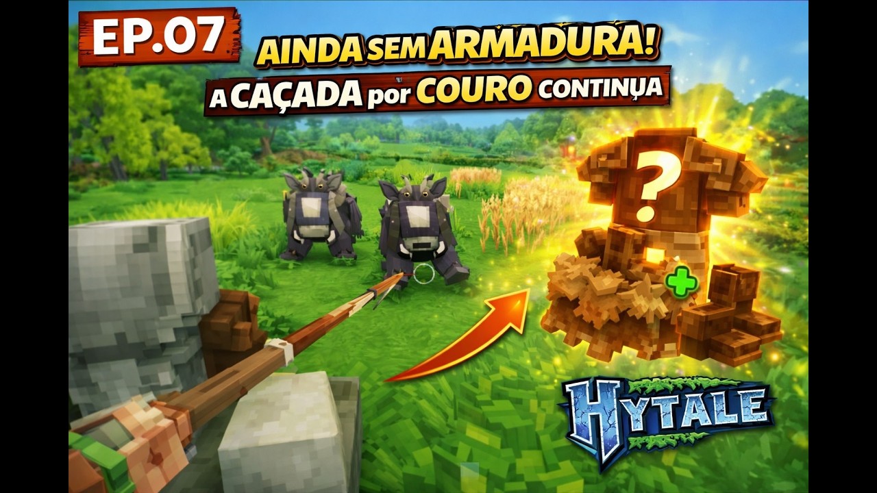Ainda Sem Armadura! A Caçada por Couro Continua | Hytale EP.07