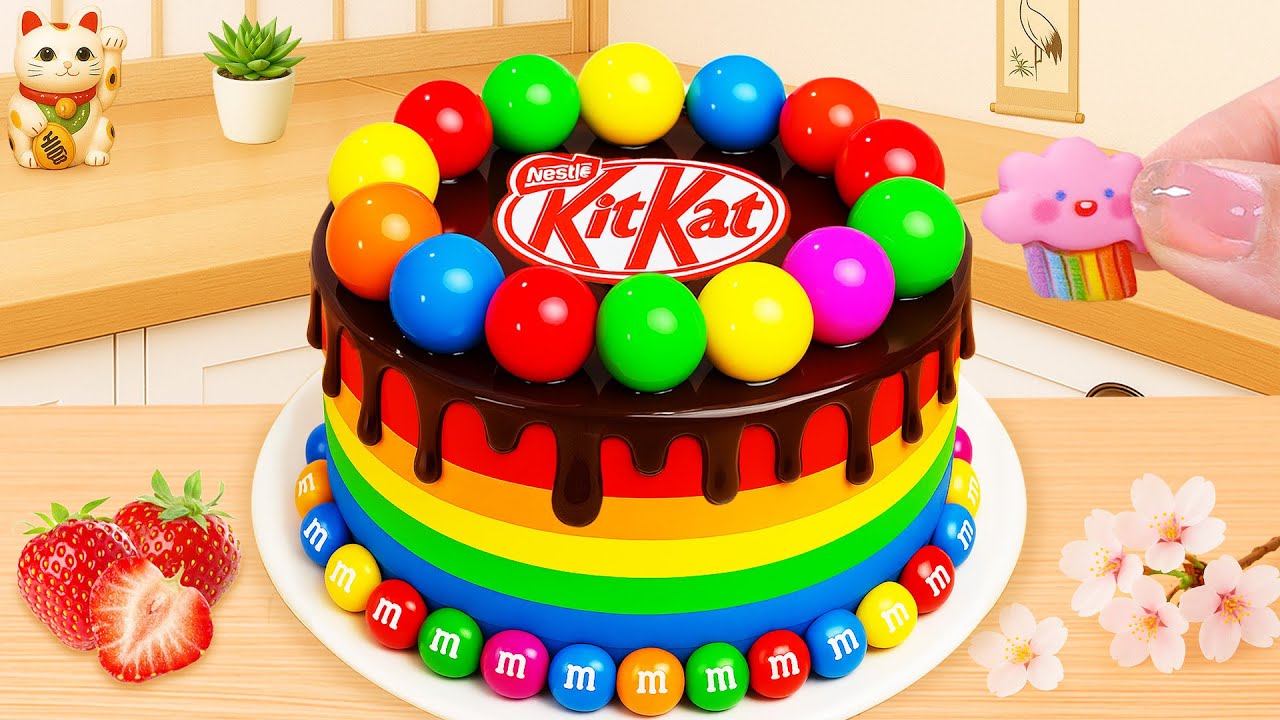Colorful KitKat Chocolate Cake 🍫🌈 | カラフルキットカットチョコケーキ | Sweet Japan