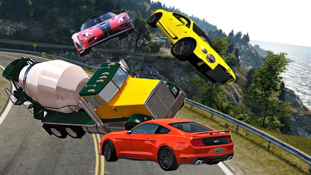 Cars Vs Cliff Roads BeamNG.drive