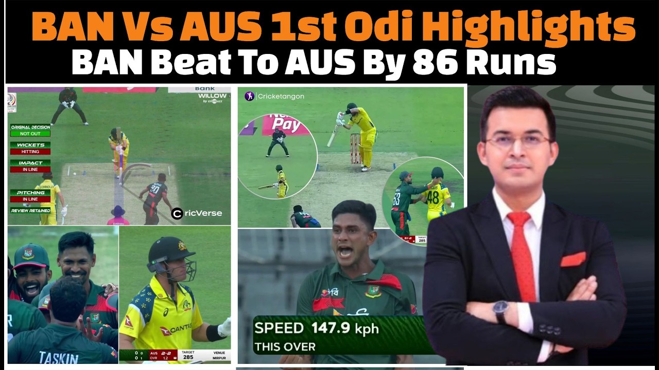 Bangladesh vs Australia 1st ODI match complete highlights 2026 today.