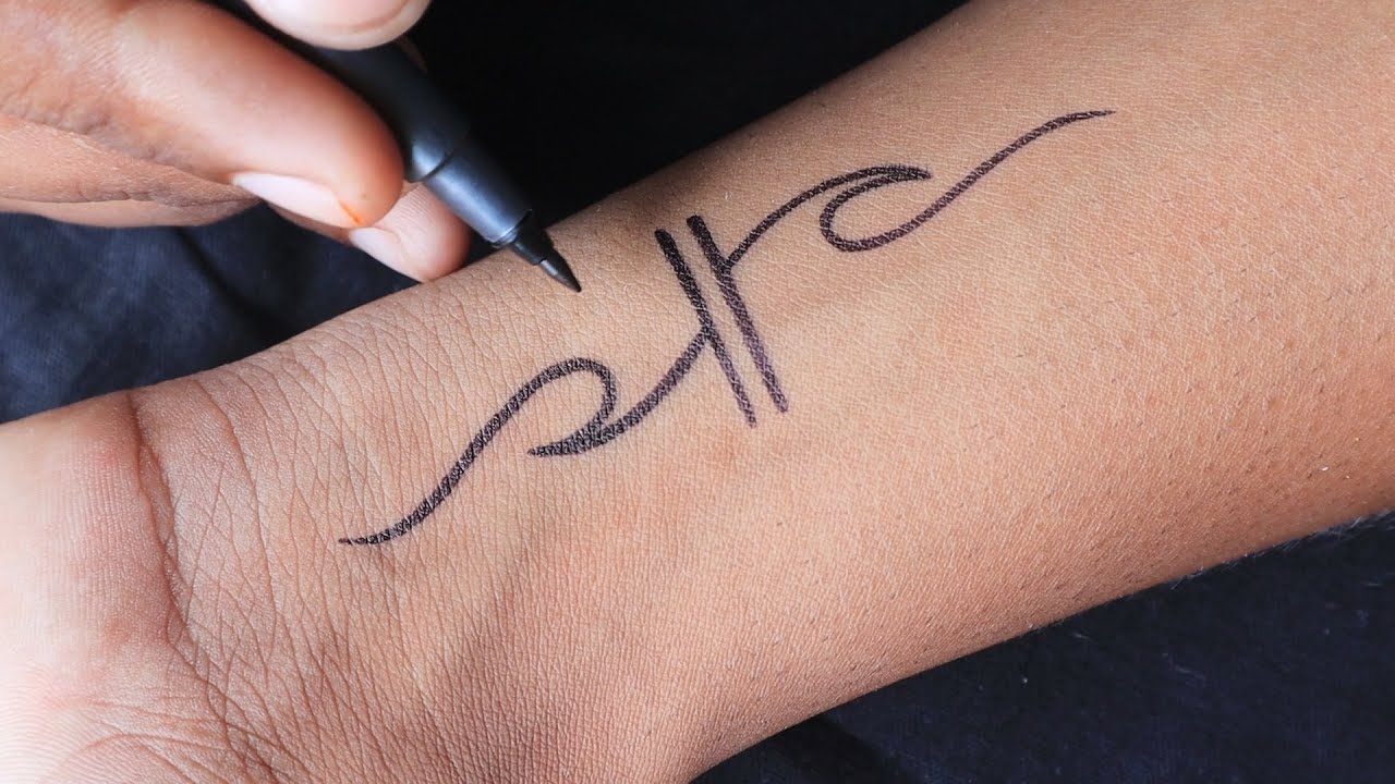 temporary tribal tattoo make at home with pen 😯