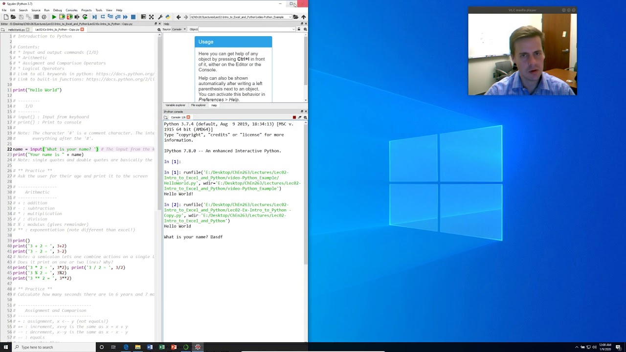 Introduction to Python (ChEn 263 - Supplement to Lecture 2)