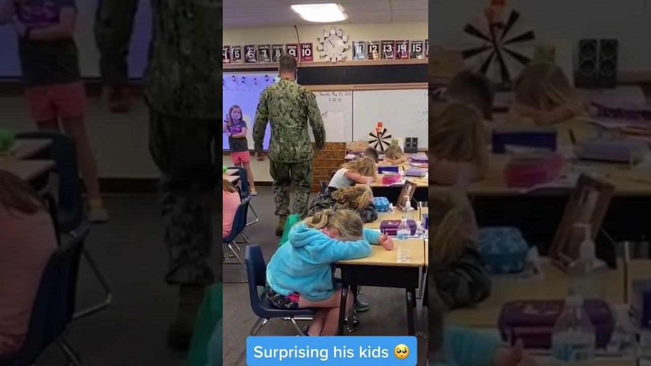 Surprise pour ces enfants en classe 🥰 Militaire