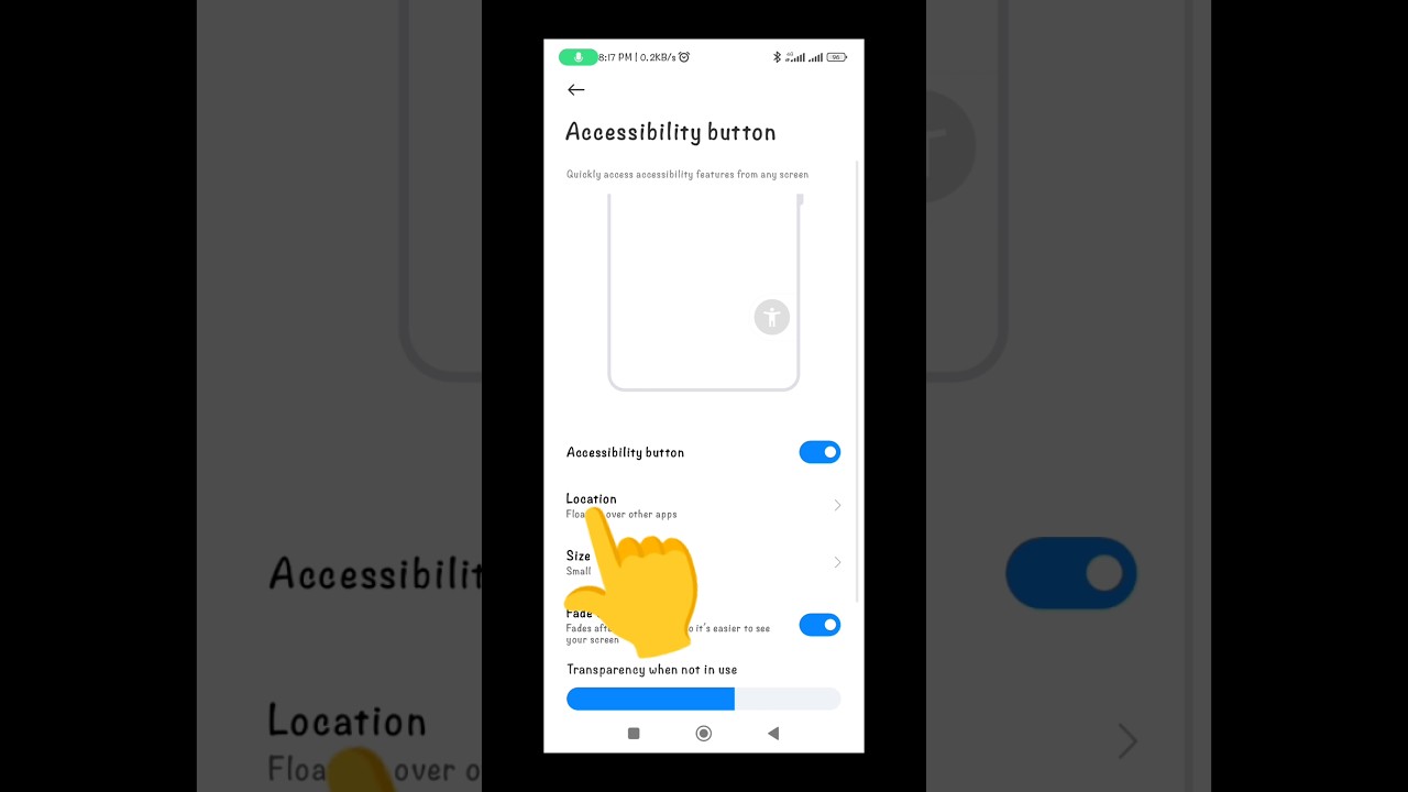 Accessibility button location hidden setting in poco Redmi Phones |  accessibility button feature