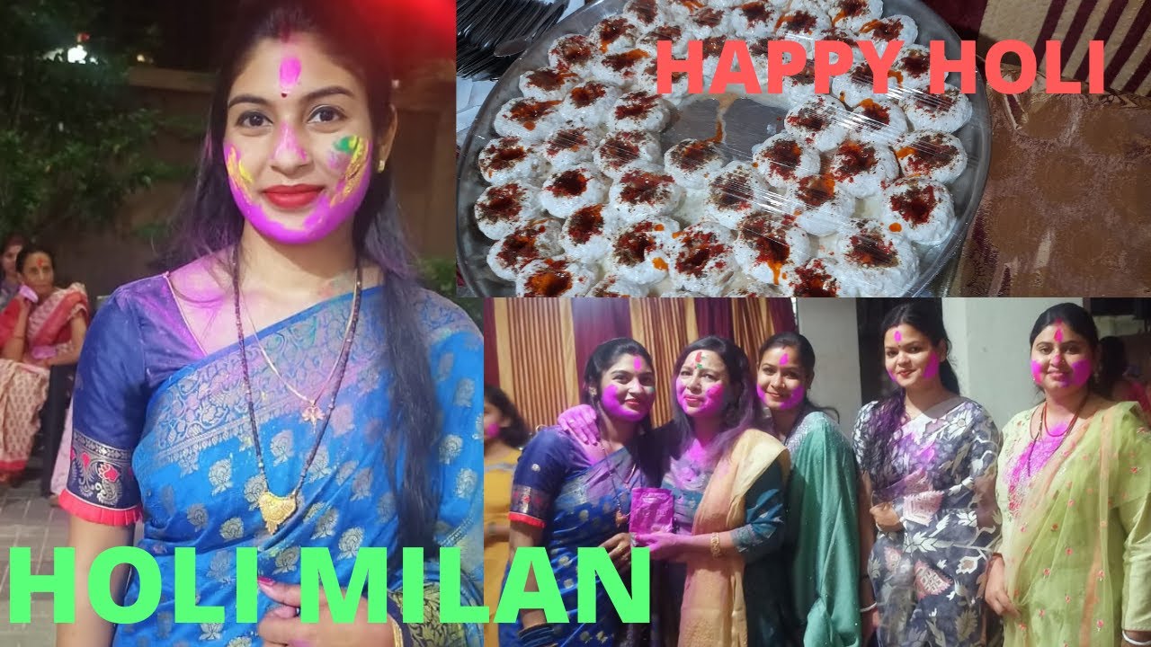 Holi milan humare society me!! Ap sabhi ko v happy holi😊😊