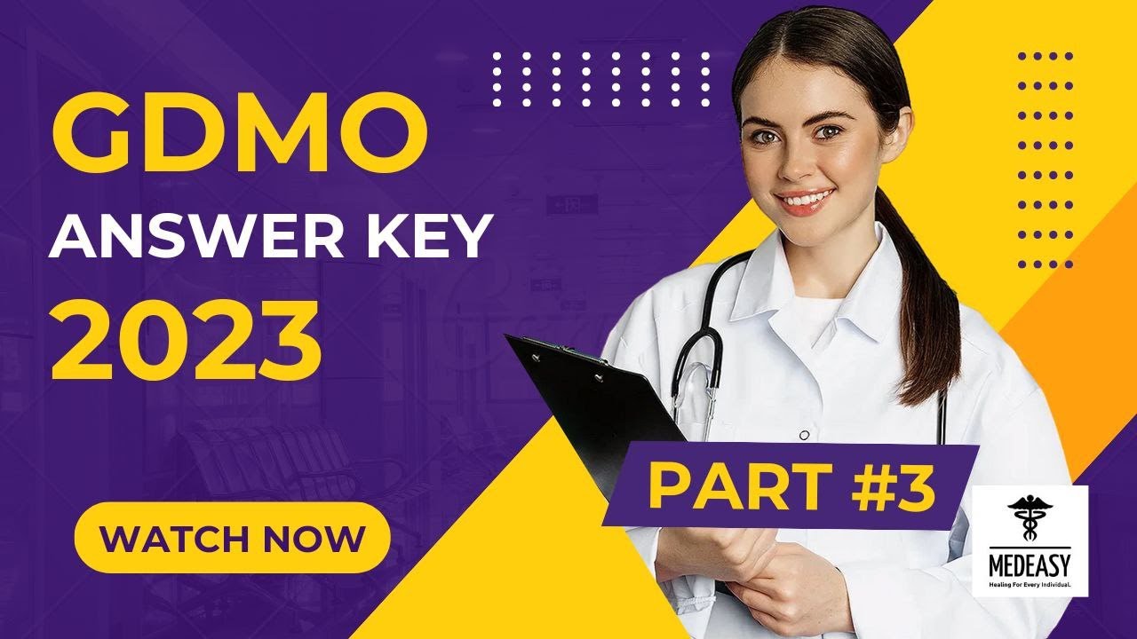 DELHI UPSC GDMO 2023 ANSWER KEY PART-3 | MedEasy #gdmo