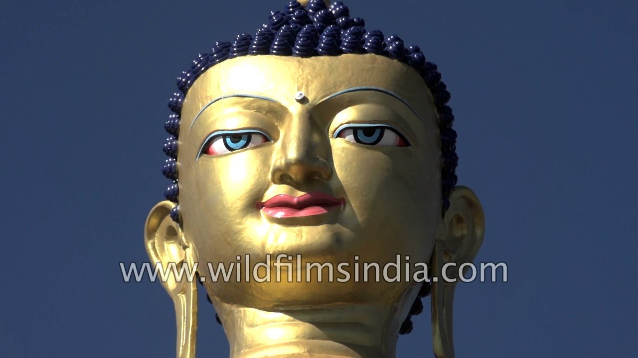 Tall Buddha statue towers above Tawang town in Arunachal Pradesh