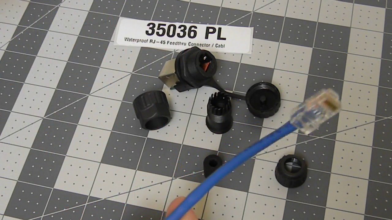 Waterproof RJ-45 Feedthru Connector / Cable Shell 35036 PL
