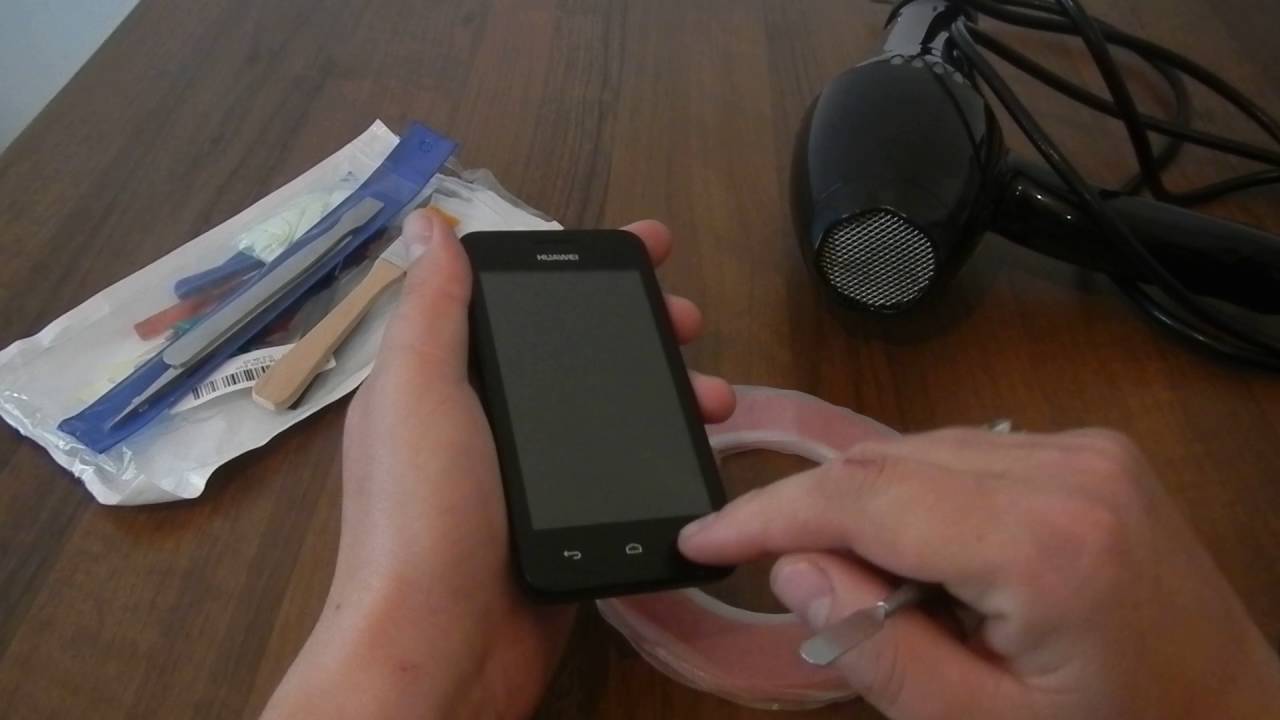 Замена экрана Huawei Y-330 с помощью простого фена!