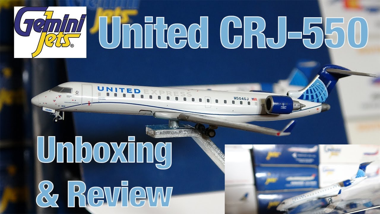 [4K] Gemini Jets 1400 United Express CRJ550 Unboxing and Review