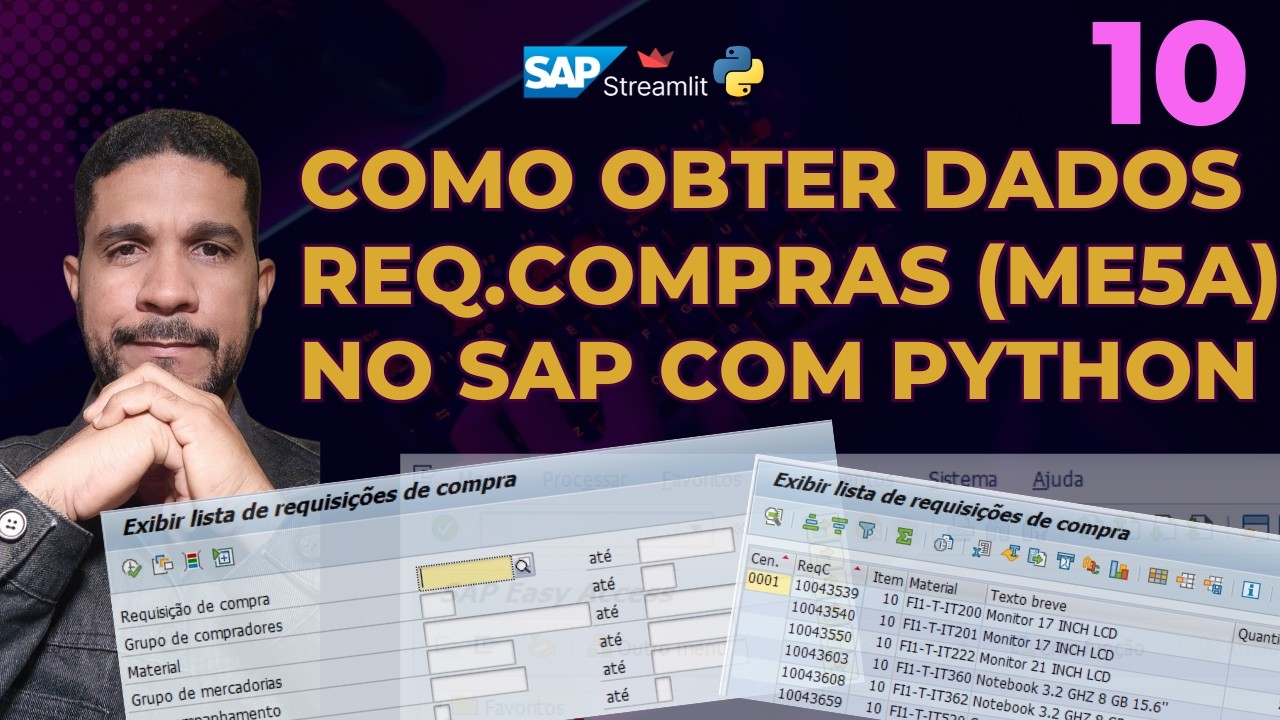 Como coletar dados na tela do Sap na ME5A (Requisi&ccedil;&atilde;o de Compra)  com Python e Streamlit
