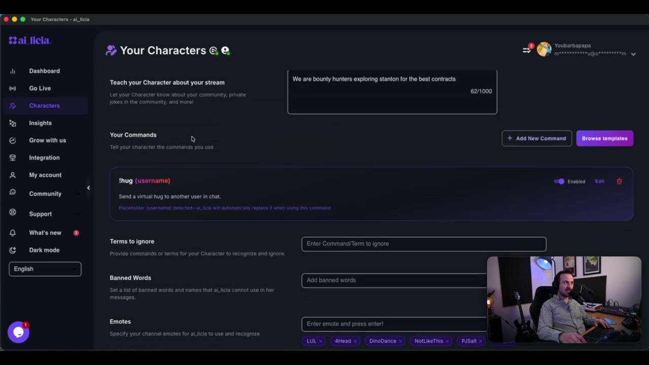 How to add commands to ai_licia